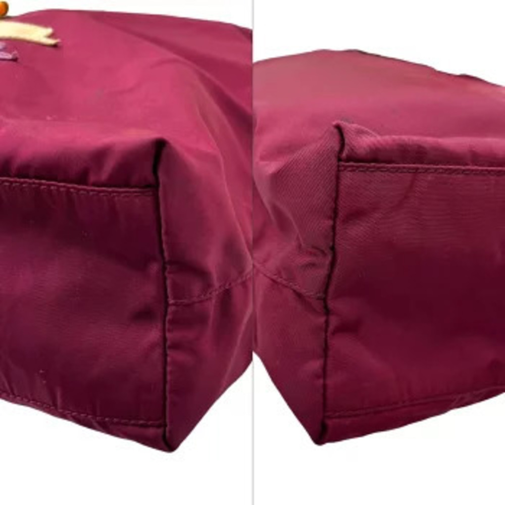 PRADA Tessuto Robot Tote Bag Bordeaux Red - Picture 9 of 10